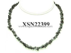 Hematite Chip Stone Beads Necklace 18inch